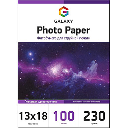Фотопапір Galaxy 230 г/м2 глянець 13x18 см Білий 100 шт