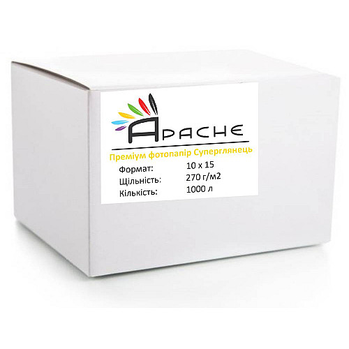 Фотопапір Apache 270 г/м2 RC Суперглянець 10x15 см Білий 1000 шт