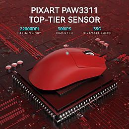 Мышь беспроводная игровая Attack Shark X11 PAW3311 22000 DPI 2,4G+Bluetooth Red