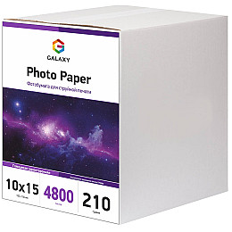 Фотопапір Galaxy 210 г/м2 глянець 10x15 см Білий 4800 шт (10511)