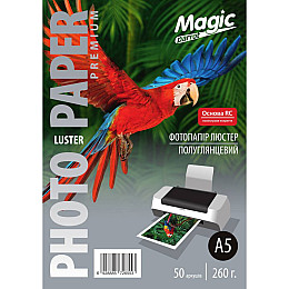 Фотопапір Magic Premium А5 см Luster RC 260 г/м² Білий 50 шт (10995)