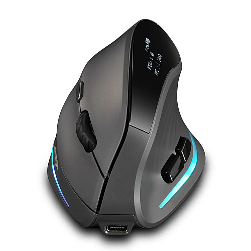 Вертикальная мышь беспроводная Zelotes F-35C с аккумулятором RGB подсветкой 2,4G Bluetooth Black