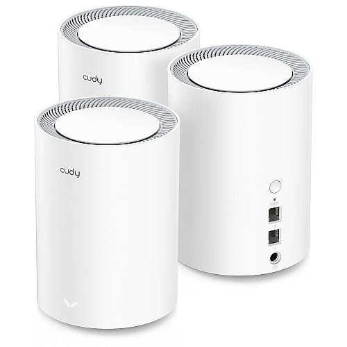 Маршрутизатор двохдіапазонний гігабітний Cudy M1800 WiFi Mesh WiFi 6 AX1800 3-Pack (2804623103)