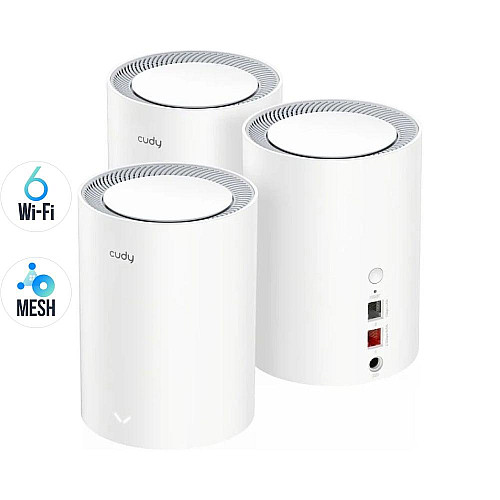 Маршрутизатор WiFi Mesh WiFi 6 2.5G Cudy M3000 AX3000 3-Pack Білий (2804793530)