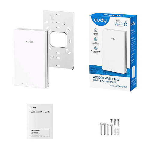 Точка доступу двохдіапазонна Cudy AP3000 Wall WiFi 6 Mesh AX3000 (2806623234)
