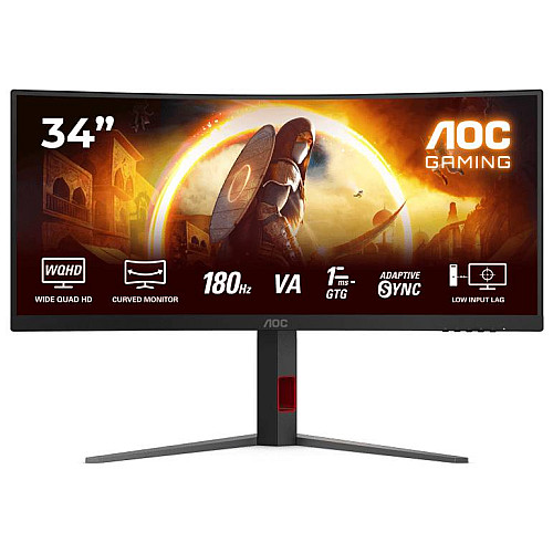 Монітор 21.5" AOC CU34G4 Чорний Червоний (7143536)