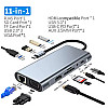 Хаб док станция для ноутбука No Brand 11в1 USB Type-C Grey (SH0000384)