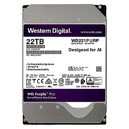Жорсткий диск для відеоспостереження Western Digital 22TB WD Purple Pro WD221PURP AI (305492)