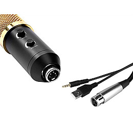 Студийный микрофон со стойкой и ветрозащитой MUSIC D.J. M800U Black Gold (200734)