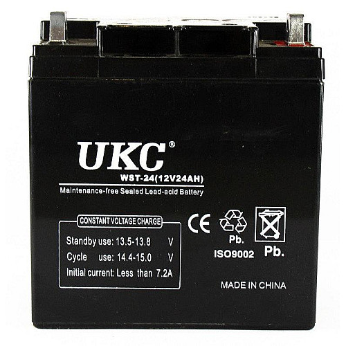 Аккумулятор UKC WST-24 12V 24Ah Чорний