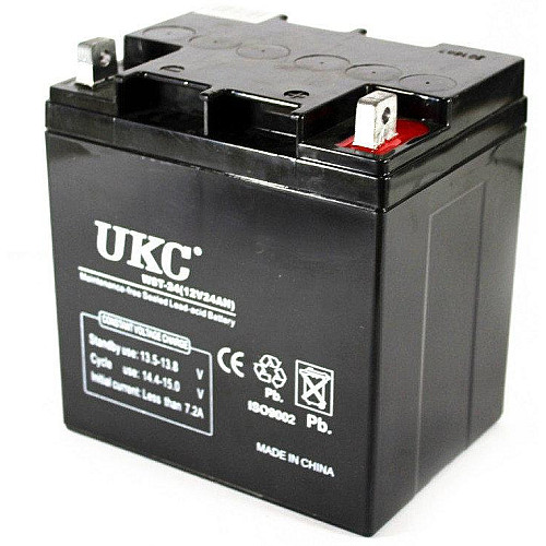 Аккумулятор UKC WST-24 12V 24Ah Чорний