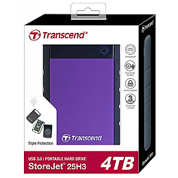 HDD накопичувач Transcend StoreJet 25H3 4TB (TS4TSJ25H3P) USB 3.0 Фіолетовий (6369782)