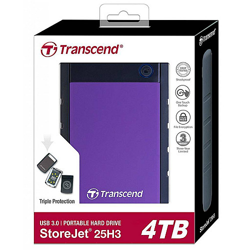 HDD накопичувач Transcend StoreJet 25H3 4TB (TS4TSJ25H3P) USB 3.0 Фіолетовий (6369782)