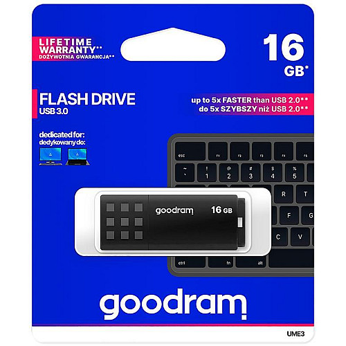 Флеш-накопитель USB3.0 16GB GOODRAM UME3 Black (UME3-0160K0R11)