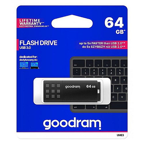 Флеш-накопитель USB3.0 64GB GOODRAM UME3 Black (UME3-0640K0R11)