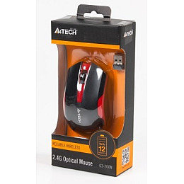Мышь беспроводная A4Tech G3-200N Black/Red USB V-Track