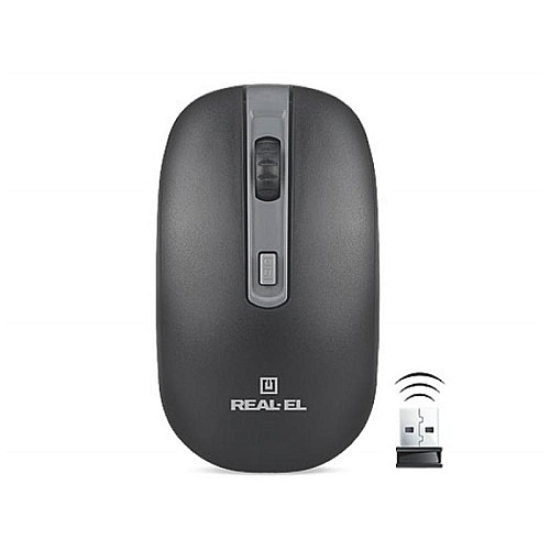 Мышь беспроводная REAL-EL RM-303 Black/Grey USB (EL123200021)