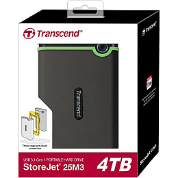 Накопитель внешний HDD ext 2.5" USB 4.0TB Transcend StoreJet 25M3 Iron Gray Slim (TS4TSJ25M3S)