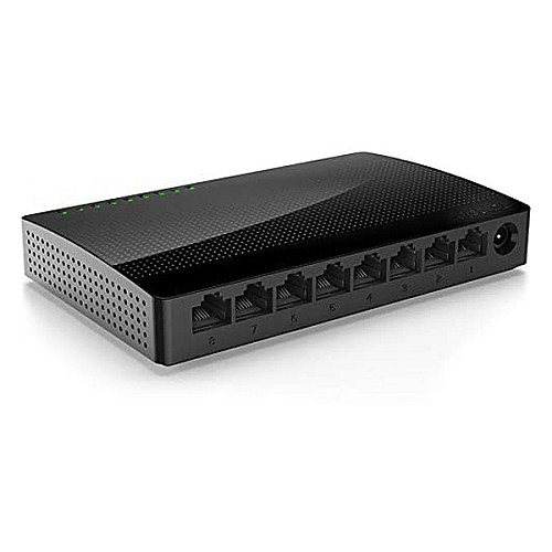 Коммутатор (свитч) Tenda SG108 (Черный, 8 LAN портов, 10/100/1000 Мбит/с)