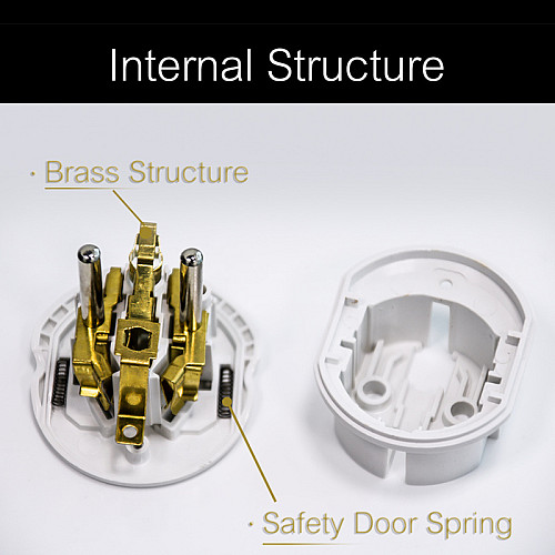 Универсальный переходник Auktion с US/UK/AU на евро (EU) вилку (Черный, 16А)
