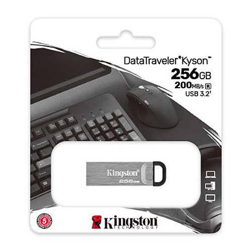 Флеш-накопитель USB3.2 256GB Kingston DataTraveler Kyson Silver/Black (DTKN/256GB)