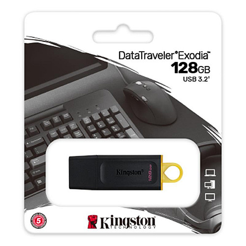 Флеш-накопитель USB3.2 128GB Kingston DataTraveler Exodia Black/Yellow (DTX/128GB)