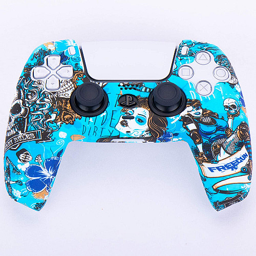 Защитный силиконовый чехол Urban Dreams на геймпад PS5 Dualsense для Sony PlayStation 5 + Набор стиков (PIA003)