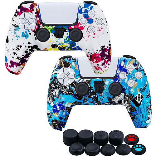 Комплект защитных силиконовых чехолов Urban Dreams на контроллер PS5 Dualsense для Sony PlayStation 5 + Набор стиков (PIA010)