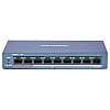 Неуправляємий PoE комутатор Hikvision DS-3E0109P-E/M(B) з 8 портами PoE