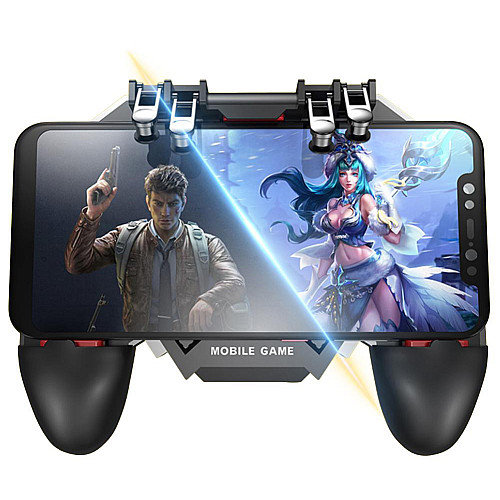 Беспроводной геймпад-триггер для смартфонов 1200 mAh Sandy Union PUBG Mobile AK77 + напальчники