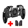Беспроводной геймпад триггер для смартфонов Union PUBG Mobile M 11 с вентилятором и аккумулятором на 800 mAh + напальчники