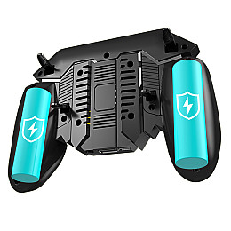 Беспроводной геймпад триггер для смартфонов Union PUBG Mobile AK77 с вентилятором и аккумулятором на 4000 mAh + напальчники