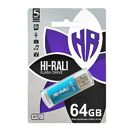 Флеш-накопитель USB 64GB Hi-Rali Rocket Series Blue (HI-64GBVCBL)
