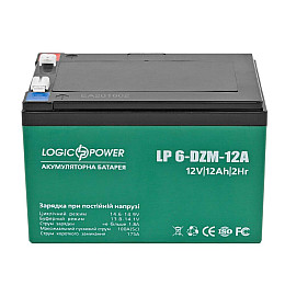 Тяговая аккумуляторная батарея AGM LogicPower LP 6-DZM-12 12V 12Ah
