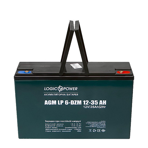 Тяговий акумулятор AGM LogicPower LP 6-DZM-35 12V 35Ah