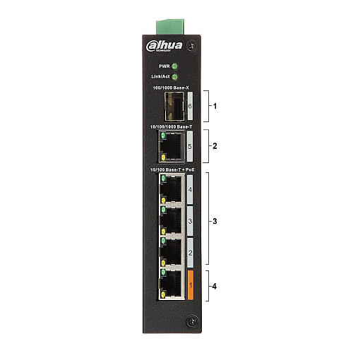 4-портовий POE комутатор Dahua DH-PFS3106-4ET-60
