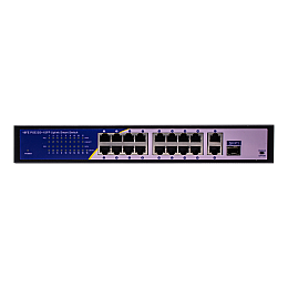Комутатор мережевий POE Green Vision GV-010-D-16+2 PG+1 SFP (16xPOE, 2xLAN, 1xSFP)