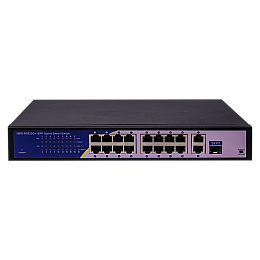 Комутатор мережевий POE Green Vision GV-010-D-16+2 PG+1 SFP (16xPOE, 2xLAN, 1xSFP)