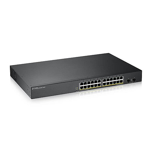 Комутатор ZYXEL GS1900-24HPv2 (GS190024HPV2-EU0101F) (24xGE PoE+, 2хSFP, POE 170W, WebSmart)