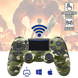 Беспроводной геймпад Play Station Dualshock 4  Wireless Bluetooth джойстик для приставки PS4 Green Camouflage
