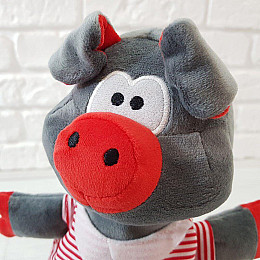 Чехол под шампанское Zolushka Поросенок Хосе в красном 35см (ZL452)