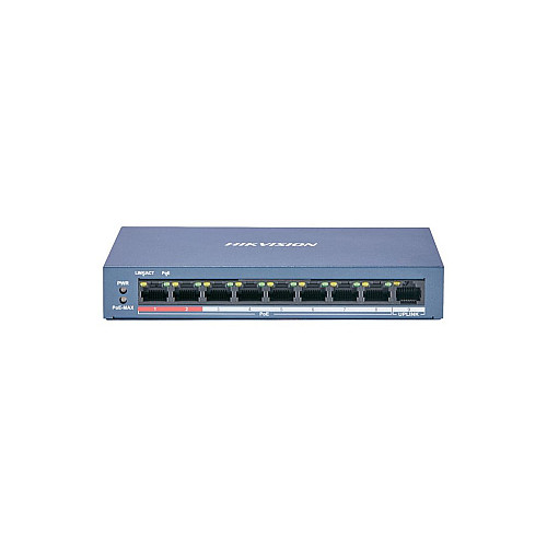 8-портовий неуправляємий POE комутатор Hikvision DS-3E0109P-E (C)