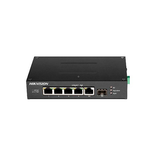 4-портовий неуправляємий POE комутатор Hikvision DS-3T0506HP-E/HS