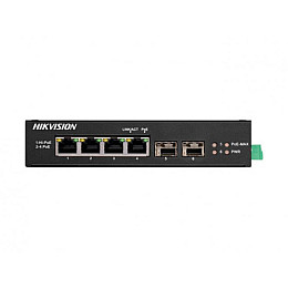 4-портовий неуправляємий POE комутатор Hikvision DS-3T0506HP-E/HS