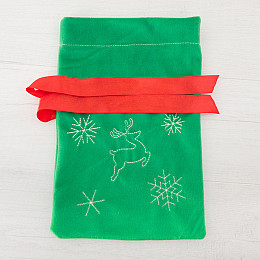 Мешок под шампанское и конфеты Zolushka 29см зелёный (ZL1372)