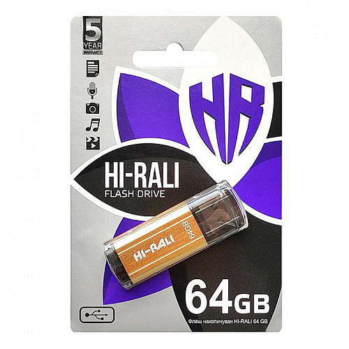 Флеш-накопитель USB 64GB Hi-rali Stark Series Gold (HI-64GBSTGD)