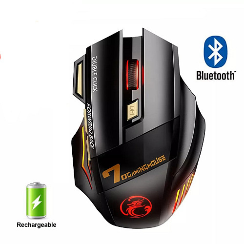 Мышь беспроводная бесшумная игровая iMICE X7 с аккумулятором и подсветкой 2,4G+Bluetooth