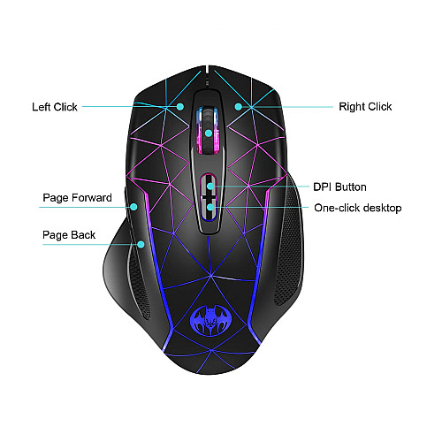 Мышь беспроводная игровая Sundy PUBG M30 Black с аккумулятором и подсветкой 2.4 gHz