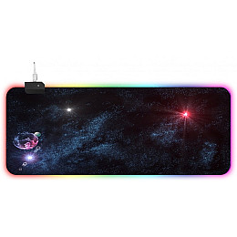 Ігрова поверхня для комп'ютерної миші та клавіатури RGB з підсвіткою UKC 80х30 см 700021