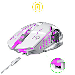 Мышь беспроводная, бесшумная игровая T-Wolf Q13 с аккумулятором и подсветкой 2,4G+Bluetooth